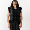 The Black Genuine Leather Vest — Unisex Edition