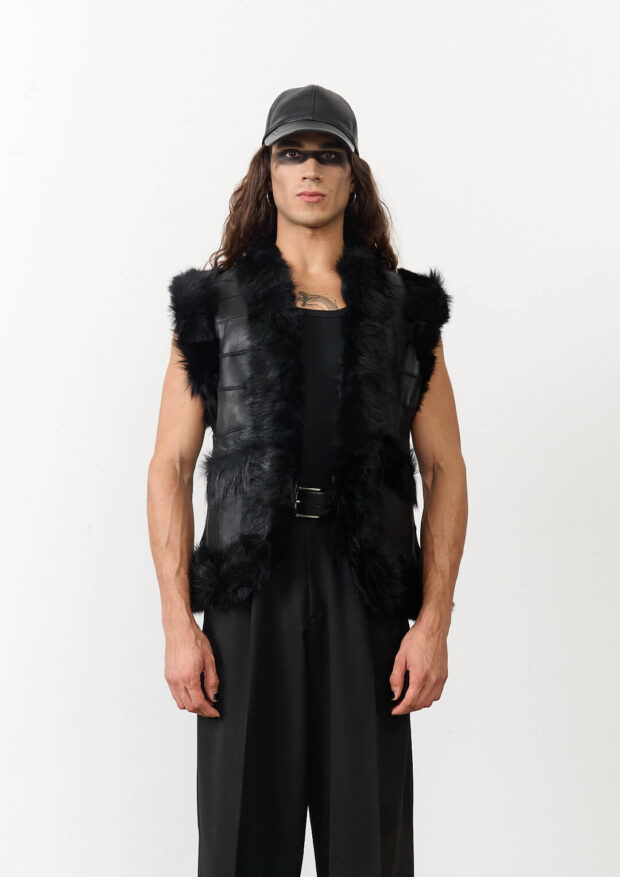 The Black Genuine Leather Vest — Unisex Edition