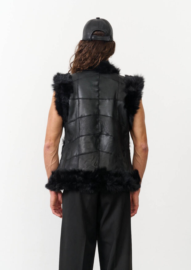 The Black Genuine Leather Vest — Unisex Edition