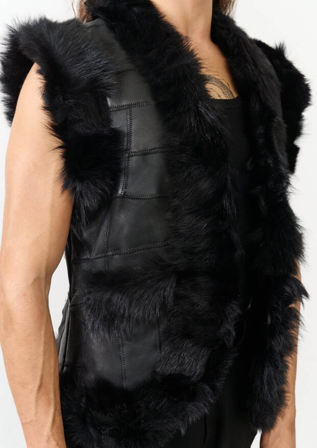 The Black Genuine Leather Vest — Unisex Edition