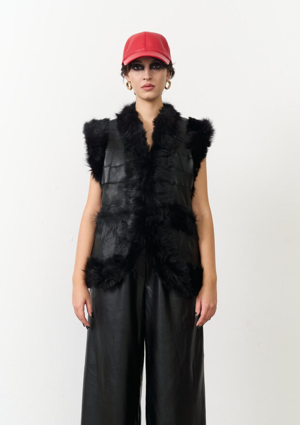 The Black Genuine Leather Vest — Unisex Edition