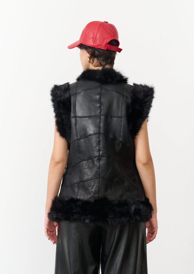 The Black Genuine Leather Vest — Unisex Edition