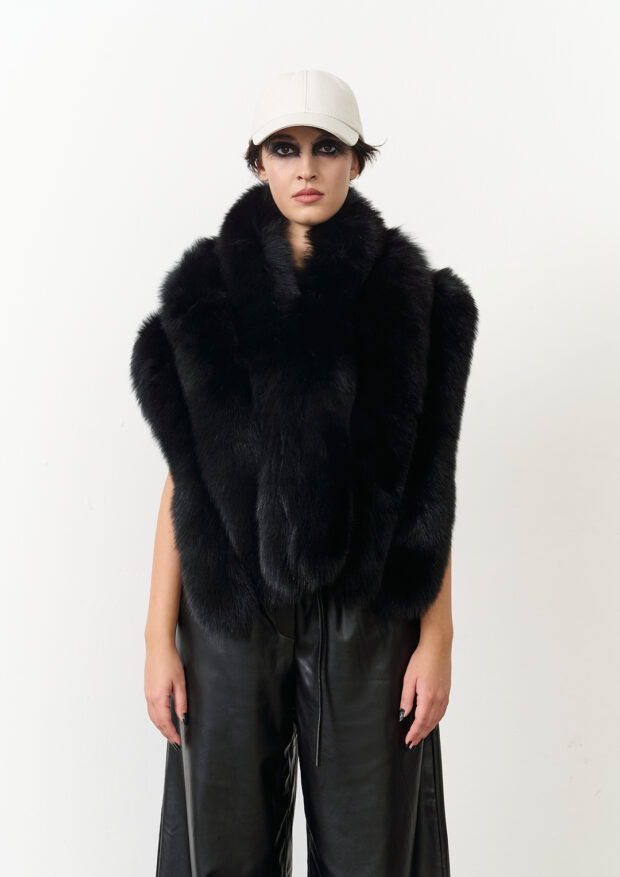 The Genuine Black Fox Fur Shawl — Women’s Edition