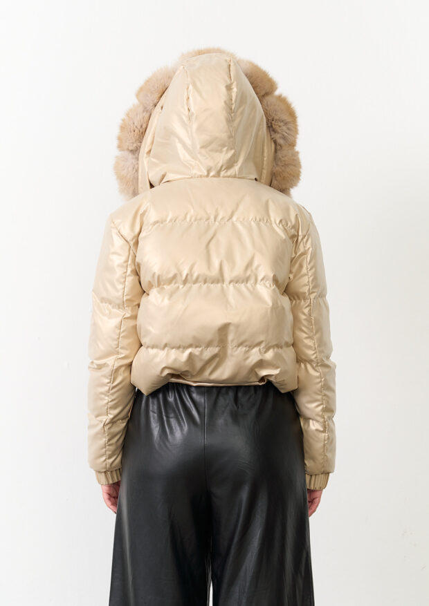 The Genuine Fox Fur Hooded Crop Jacket in Soft Gold — Women’s Edition 8 The Genuine Fox Fur Hooded Crop Jacket in Soft Gold — Women’s Edition